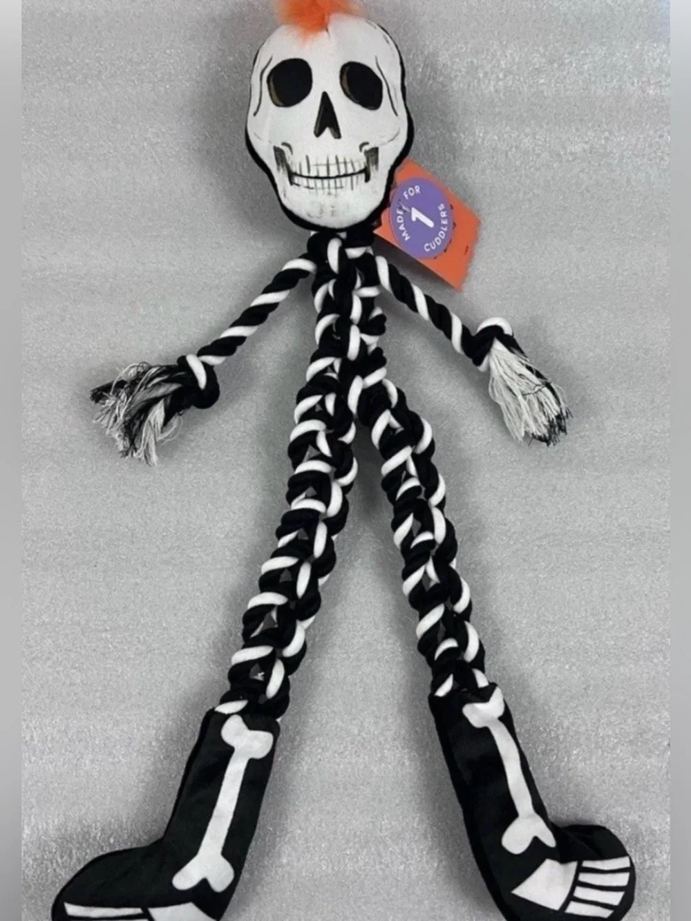 Halloween Skeleton Dog Rope Plush Toy 23” Boots & Barkley